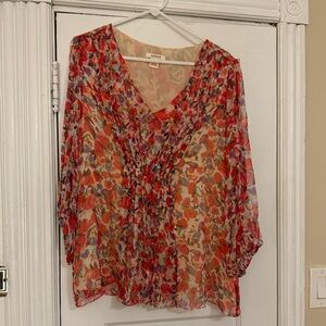 Floral Chiffon Blouse - Multicolor